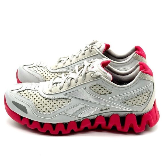 Reebok ZIGTECH Zigflow Light Gray Athletic Running Sneakers Mens Size 7 - Picture 1 of 10